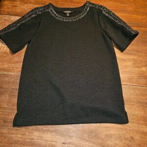Banana Republic black dressy short sleeve sweater shirt